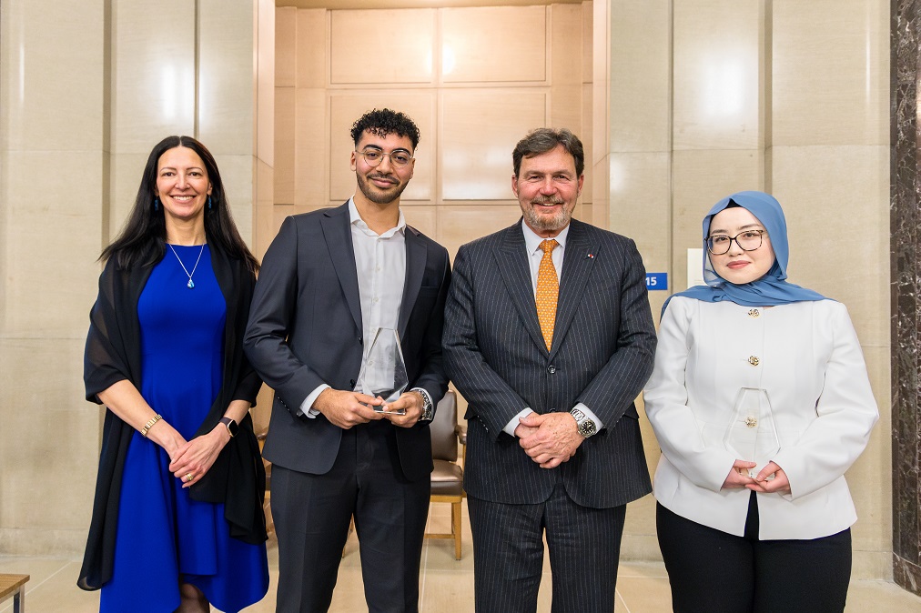 Chief Justice Wagner with the 3 award recipients
