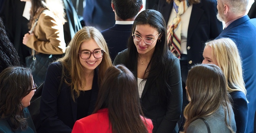 People mingling during a reception