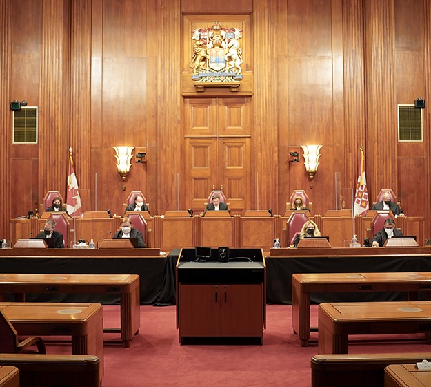Judges in the courtroom