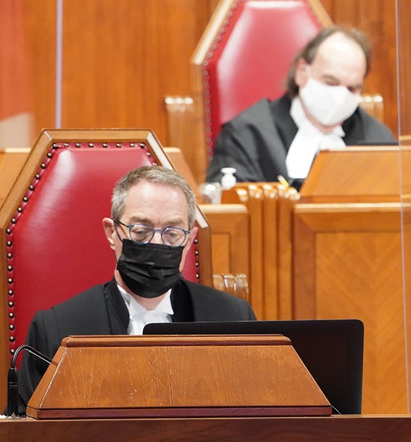 The judges in the courtroom