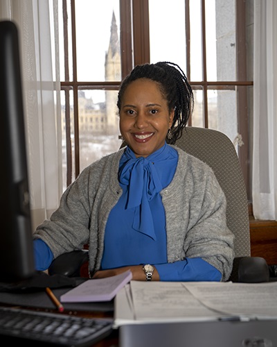 Employee at her desk